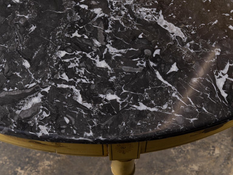 Pair of 19th Century English Chinoiserie Demi-Lune Tables with Grey Marble Tops - Image 14