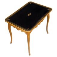 French 19th Century Leather-Top Table with Single Drawer