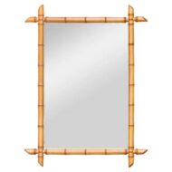 French Faux Bamboo Wall Mirror in Carved Wood, Circa 1900