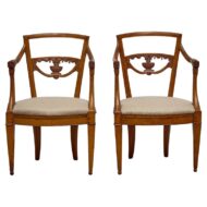 Pair of 19th Century French Fruitwood Armchairs in the Directoire Style