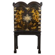 English 18th Century Japanned Chinoiserie Cabinet on 19th Century Stand