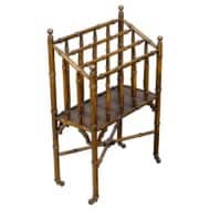English Faux Bamboo Canterbury or Magazine Rack, Early 20th Century