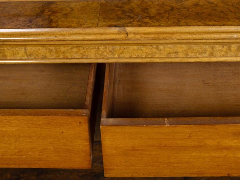 English 19th Century Burr Walnut Cabinet with Glazed Upper Doors - Image 7