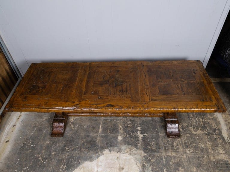 Large 18th Century Italian Walnut Refectory Table with Trestle Base - Image 12