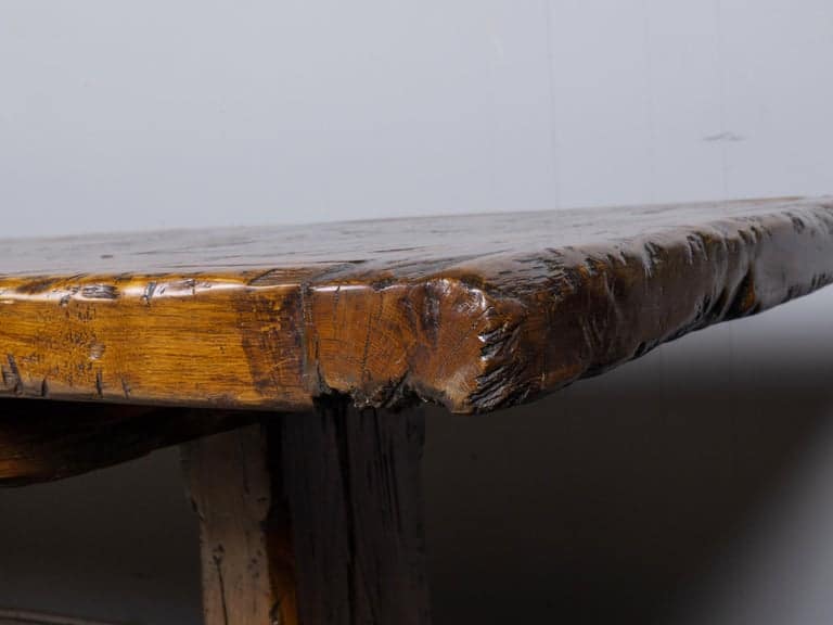 Large 18th Century Italian Walnut Refectory Table with Trestle Base - Image 9