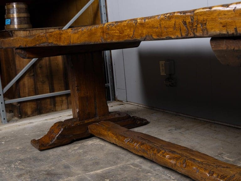 Large 18th Century Italian Walnut Refectory Table with Trestle Base - Image 7