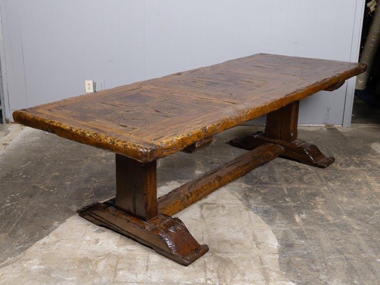 Large 18th Century Italian Walnut Refectory Table with Trestle Base - Image 3