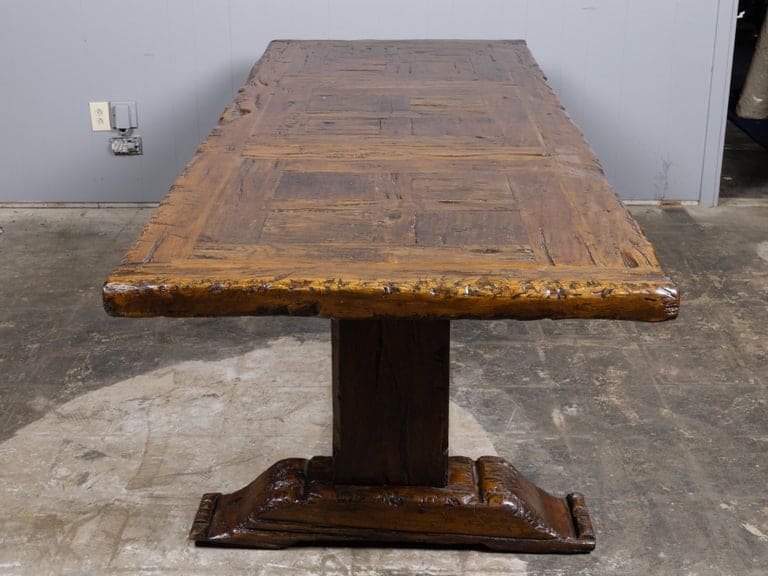 Large 18th Century Italian Walnut Refectory Table with Trestle Base - Image 2