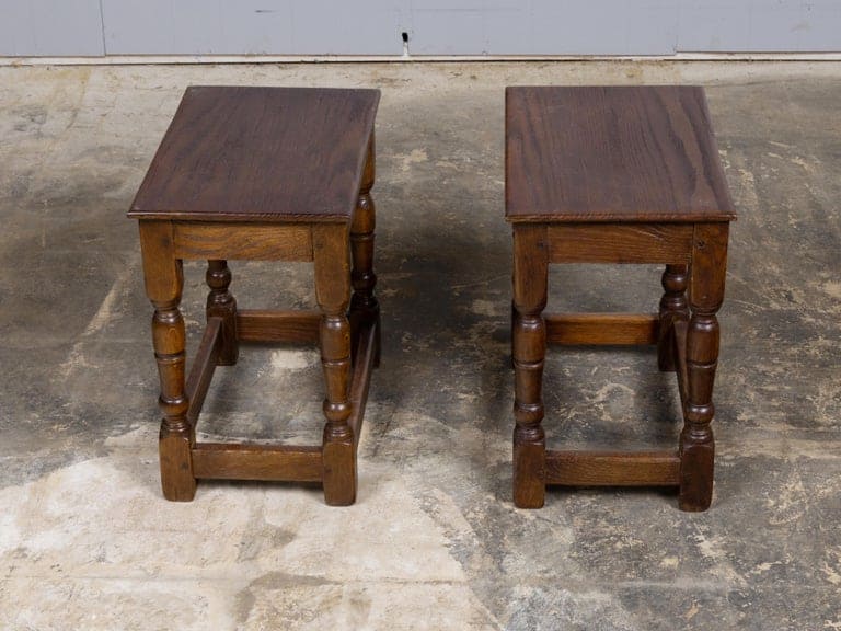 Pair of English Oak Joint Stools with Turned Legs, circa 1900 - Image 3