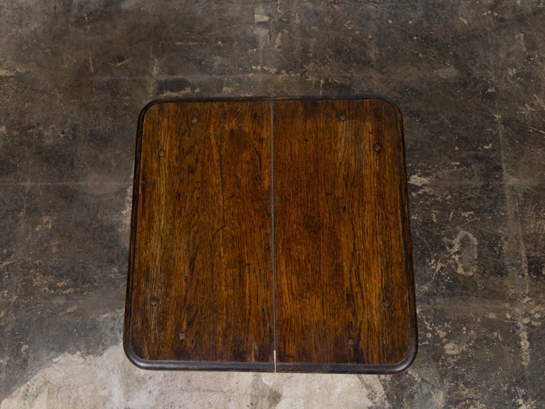 Mid-Century English Oak Occasional Table with Turned Legs and Lower Shelf - Image 6
