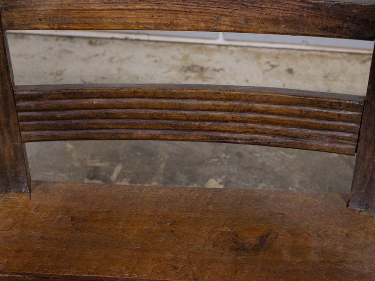 Anglo-Indian Teak Wood Armchair with Board Seat and Turned Supports, circa 1840 - Image 7
