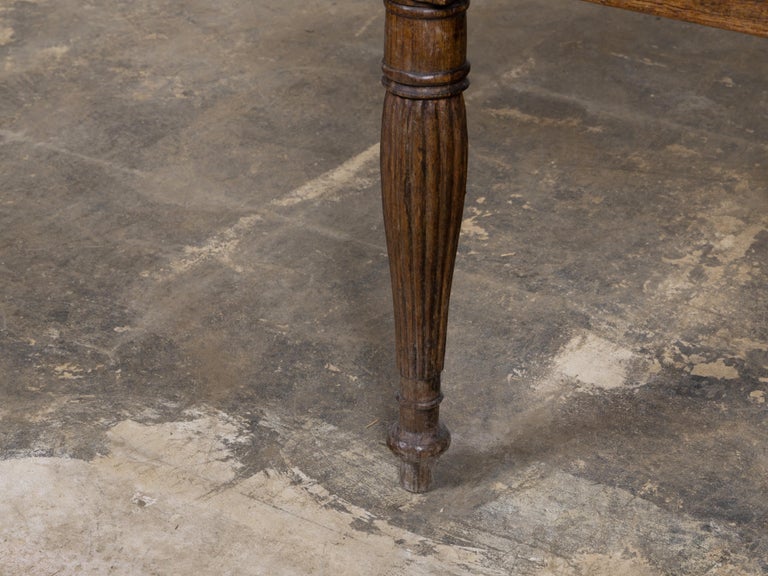 Anglo-Indian Teak Wood Armchair with Board Seat and Turned Supports, circa 1840 - Image 5