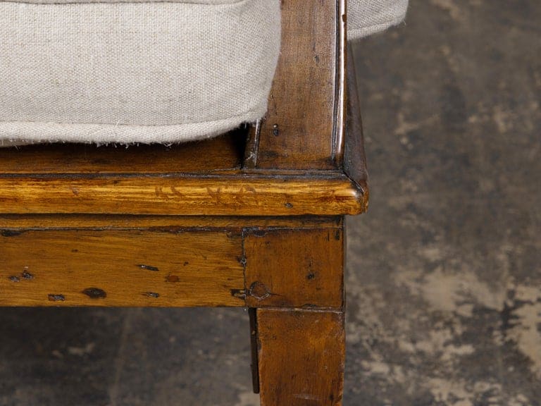 18th Century French Walnut and Cane Canapé with New Upholstery - Image 9