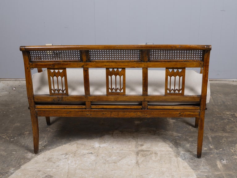 18th Century French Walnut and Cane Canapé with New Upholstery - Image 6