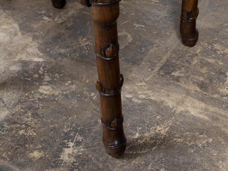 Pair of 19th Century Asian Faux Bamboo Side Tables with Rattan Tops - Image 10