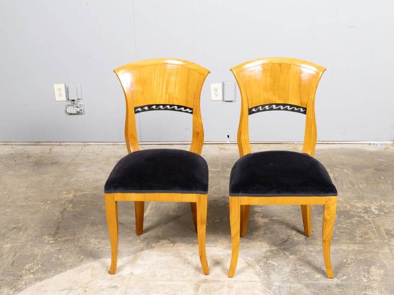 Set of 10 Walnut Biedermeier Style Dining Chairs, circa 1920 - Image 7