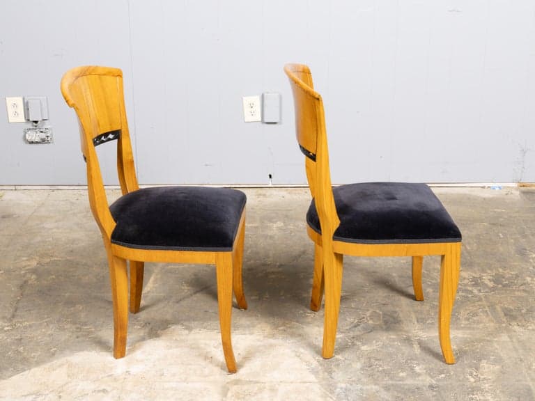 Set of 10 Walnut Biedermeier Style Dining Chairs, circa 1920 - Image 5