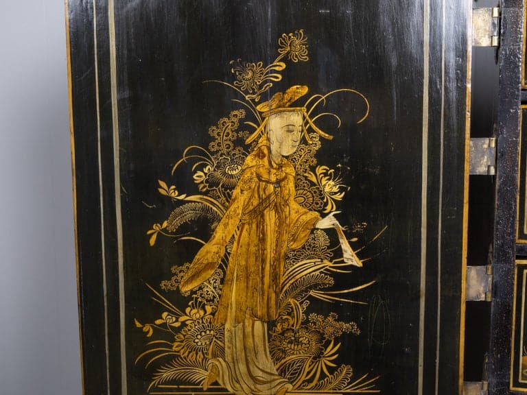English 18th Century Japanned Chinoiserie Cabinet on 19th Century Stand - Image 14