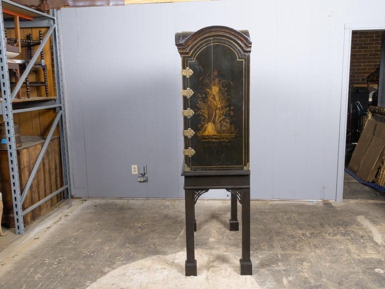 English 18th Century Japanned Chinoiserie Cabinet on 19th Century Stand - Image 2