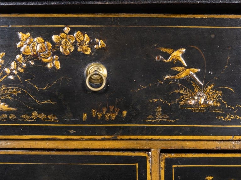 English 18th Century Chinoiserie Japanned Cabinet on 19th Century Stand - Image 12