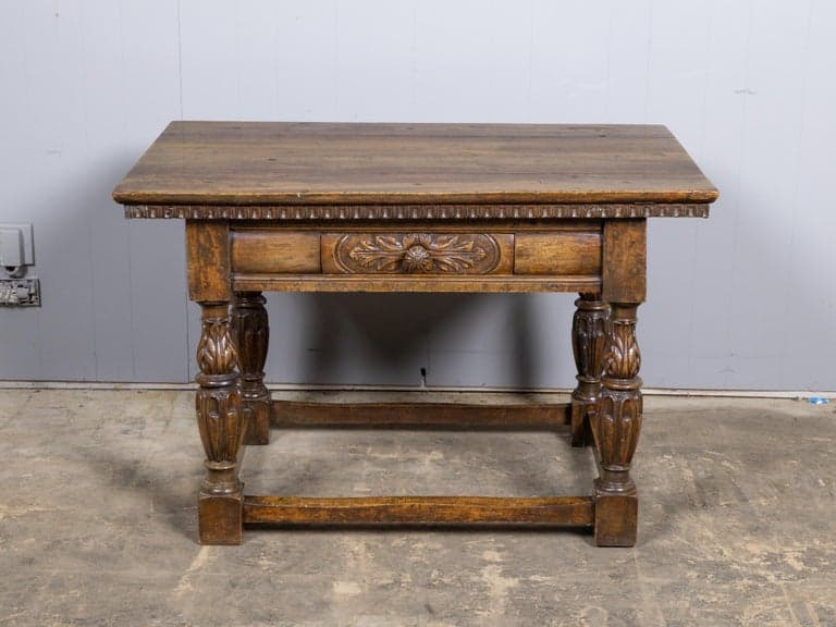 Italian 18th Century Walnut Center Table with Carved Frieze - Image 14