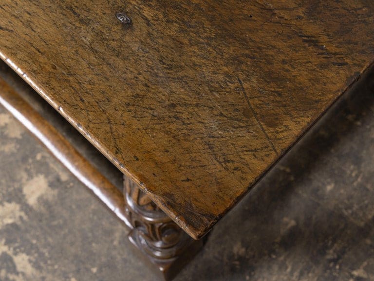 Italian 18th Century Walnut Center Table with Carved Frieze - Image 13