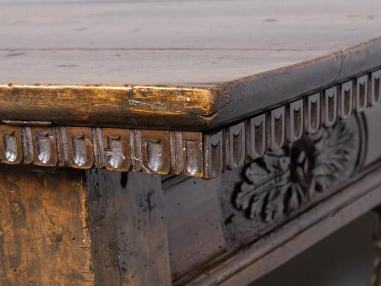 Italian 18th Century Walnut Center Table with Carved Frieze - Image 12