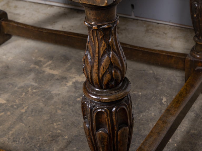 Italian 18th Century Walnut Center Table with Carved Frieze - Image 11