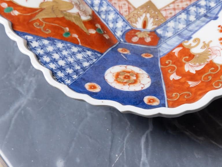 19th Century Japanese Imari Porcelain Scalloped Square Platter, Meiji Period - Image 8