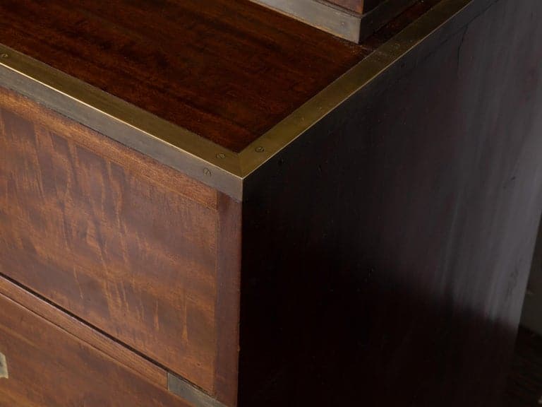 English Campaign-Style Mahogany Library Bookcase with Lattice Doors, 1850s - Image 15