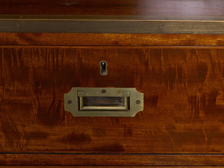 English Campaign-Style Mahogany Library Bookcase with Lattice Doors, 1850s - Image 14