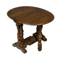 English Oak Oval Drop-Leaf Gateleg Table with Turned Baluster Legs, Circa 1900