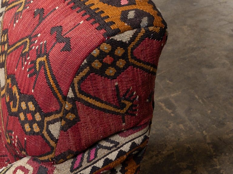 Vintage English George Smith Kilim Upholstered Club Chair on Casters - Image 10