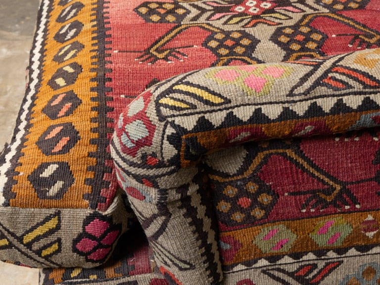 Vintage English George Smith Kilim Upholstered Club Chair on Casters - Image 9