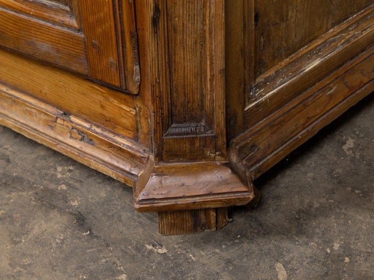 19th Century English Pine Knockdown Wardrobe with Paneled Doors - Image 11