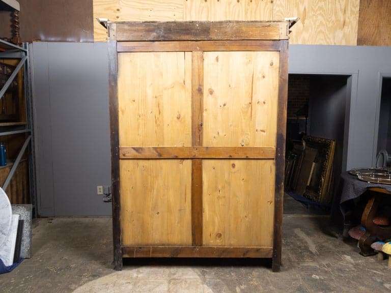 19th Century English Pine Knockdown Wardrobe with Paneled Doors - Image 4