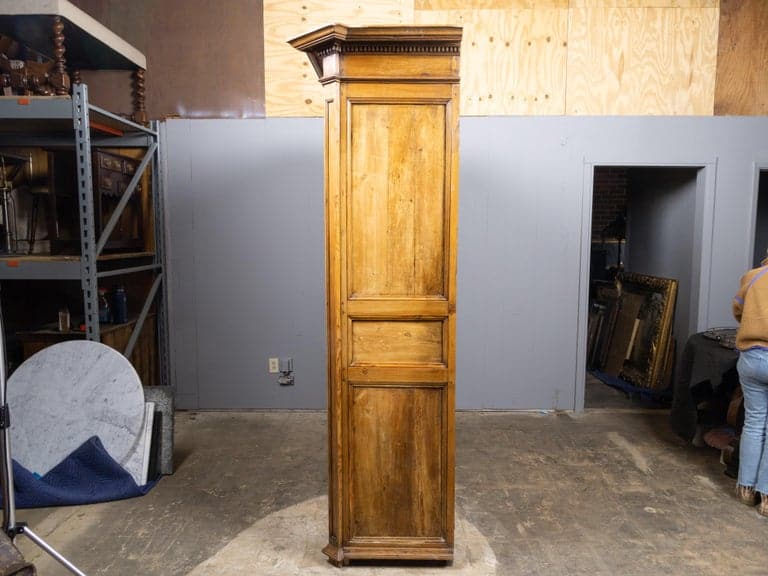 19th Century English Pine Knockdown Wardrobe with Paneled Doors - Image 3