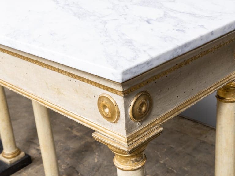 Pair of 18th Century Italian Painted Consoles with Marble Tops - Image 8