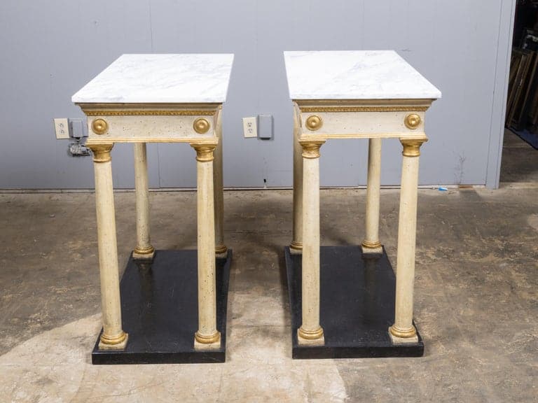 Pair of 18th Century Italian Painted Consoles with Marble Tops - Image 3