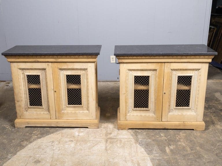 Pair of English 19th Century Pine Cabinets with Black Granite Tops - Image 15