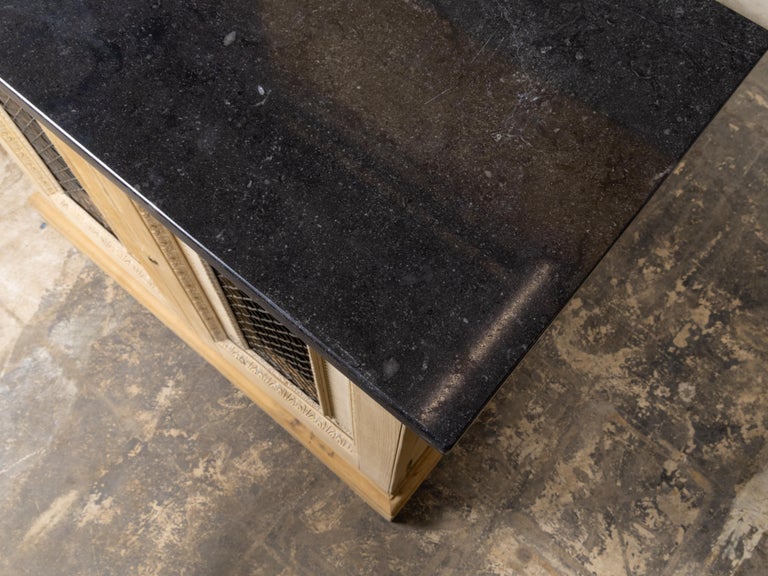 Pair of English 19th Century Pine Cabinets with Black Granite Tops - Image 14