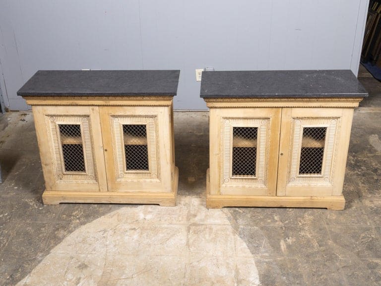 Pair of English 19th Century Pine Cabinets with Black Granite Tops - Image 7