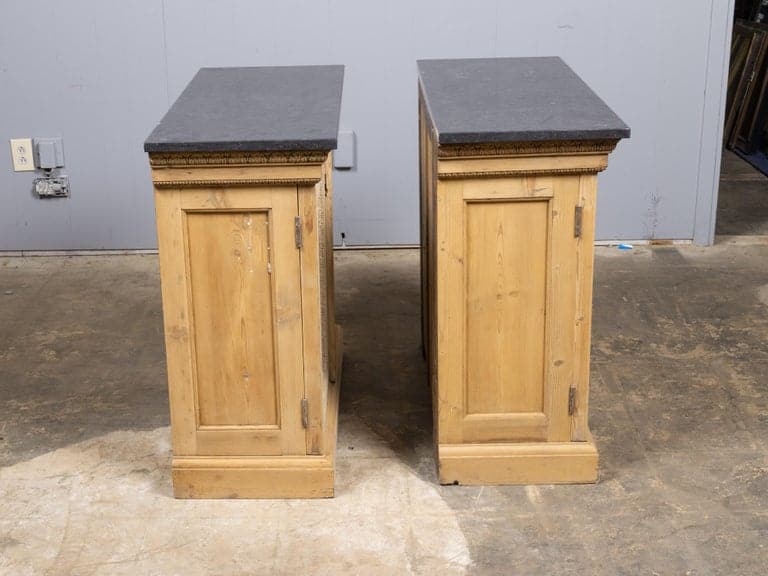 Pair of English 19th Century Pine Cabinets with Black Granite Tops - Image 4