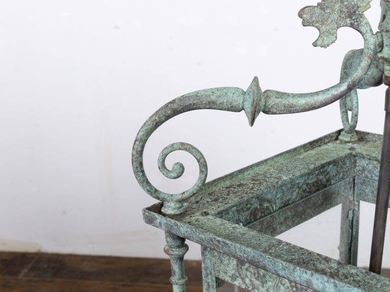 Italian 19th Century Verdigris Bronze Four-Light Lantern with Grotesque Motifs - Image 14