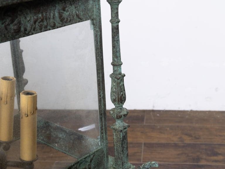 Italian 19th Century Verdigris Bronze Four-Light Lantern with Grotesque Motifs - Image 13