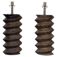 Pair of 19th Century French Carved Wood Fragments Mounted as Table Lamps
