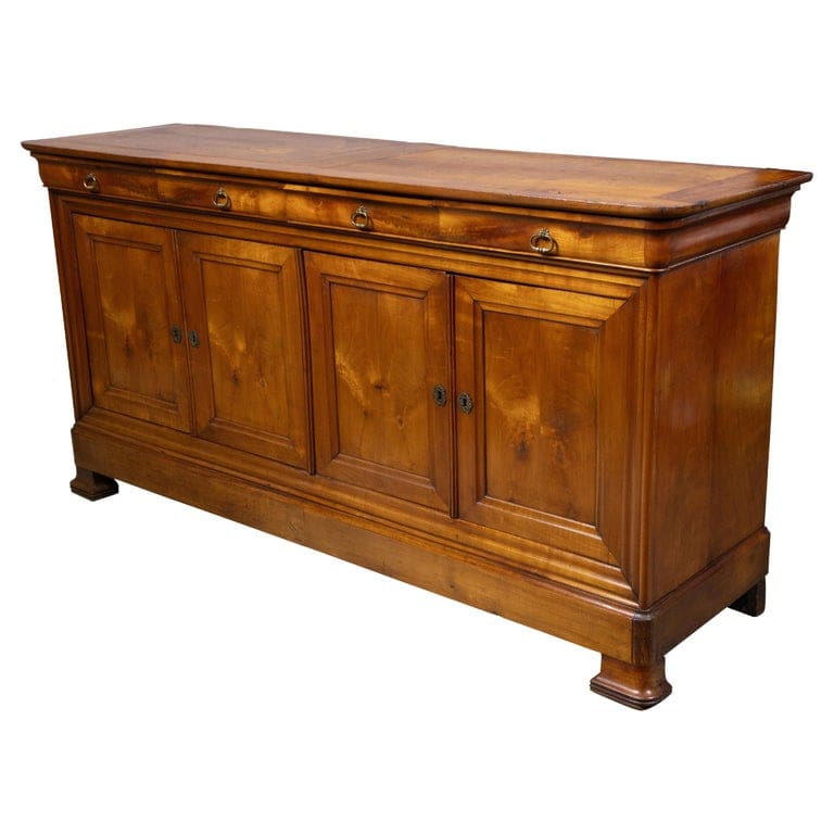 French Louis-Philippe Period Walnut Four-Door Enfilade, Circa 1840