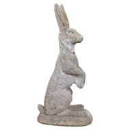 English Cast Stone Garden Rabbit Sculpture with Weathered Patina, Circa 1920