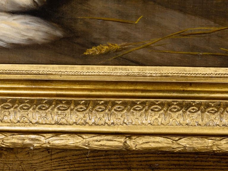 American School Saint Bernard Dog Portrait in Giltwood Frame, Circa 1880 - Image 7