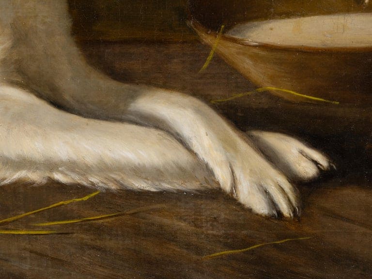 American School Saint Bernard Dog Portrait in Giltwood Frame, Circa 1880 - Image 5